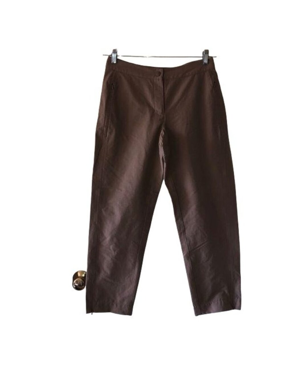 L.L. Bean Brown Casual Womens Ankle Pants With Zipper Detail Size 8P
